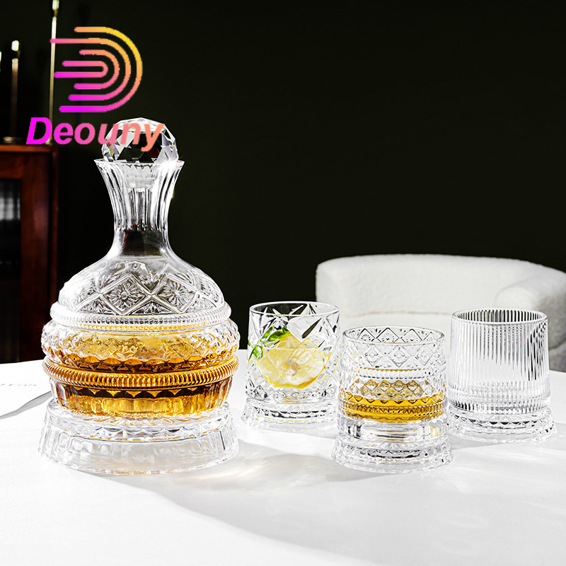 Wine Beer Glass Set - Deouny-ヨーロッパのスターダイヤモンド回転ワインデカンター、高度な創造的な家庭用ビールグラス、ウイスキーグラスセット