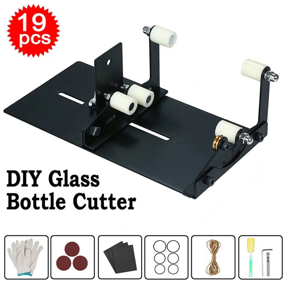 Wine Beer Glass Set - DIY ガラスボトルカッターツール正方形ラウンドワインビールガラス彫刻カッターマシンビールガラス切断ボトルホルダー