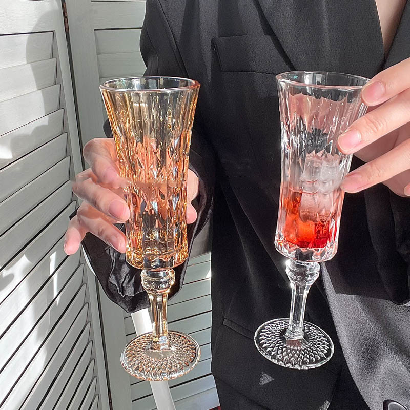 Wine Beer Glass Set - シャンパングラス フレンチ レトロ クリスタル ゴブレット ワイン