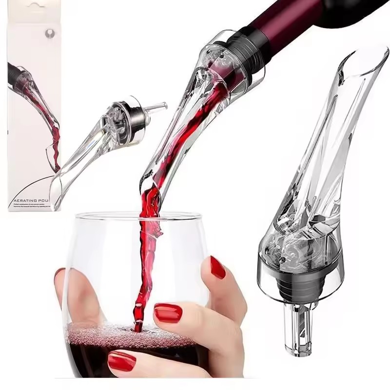 Wine Aerator Pour - 2026年新型ワインエアレーターポアラー スパウトデカンタ マジックワインデカンタ ワインエアレーター クイックエアレーティングポアリングツール ポンプ式ポータブルフィルター