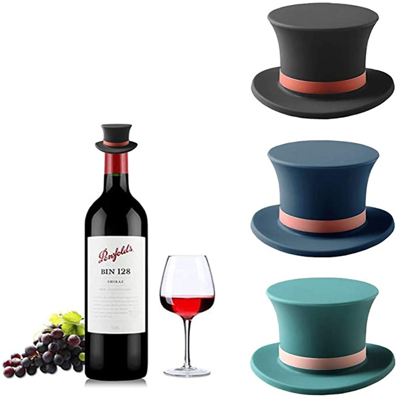 Wine Beer Hat - クリエイティブ帽子形状シリコーンワインボトルストッパーリークワインボトルキャップ鮮度保持シーラービールシャンパン閉鎖バーツール