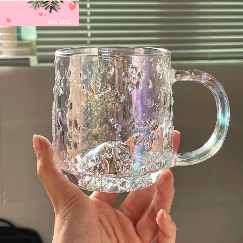 Wine Beer Glass Set - かわいいクリスマスマグギフトガラスカップコーヒー紅茶ワインミルクビールグラスクリアウォーターカップ耐熱箸置き 340 ミリリットル