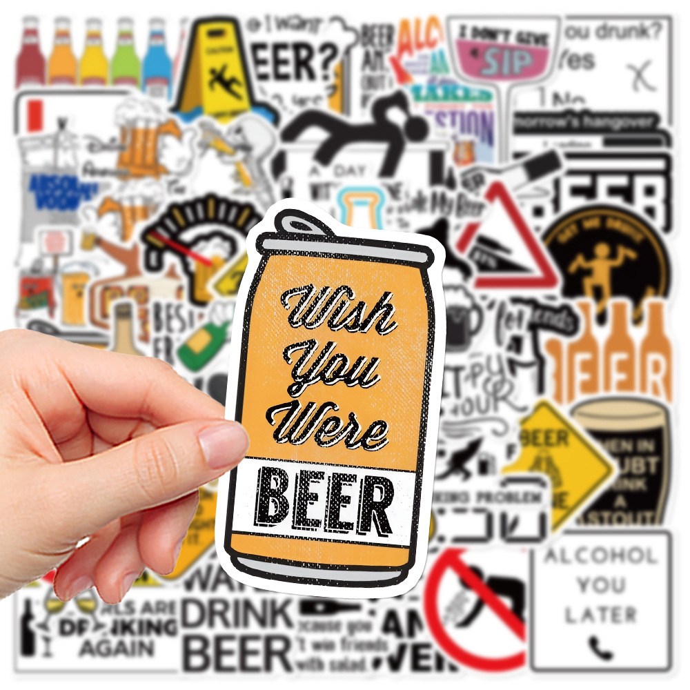 Wine Beer Refrigerator - ユーモラスなグラフィティステッカー,アルコール,ビール,ワイン,ドリンク,記念日,日記,オートバイ,自転車の装飾,10個,30個,52個
