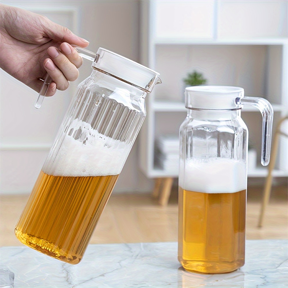 Wine Beer Tour - はい、1.1Lの大容量ウォータージャグ、プラスチック製透明ジュース・ティー・ミルクケトル、バーパーティー用ワイン・ビールボトル、キッチン用ドリンク収納ポット。