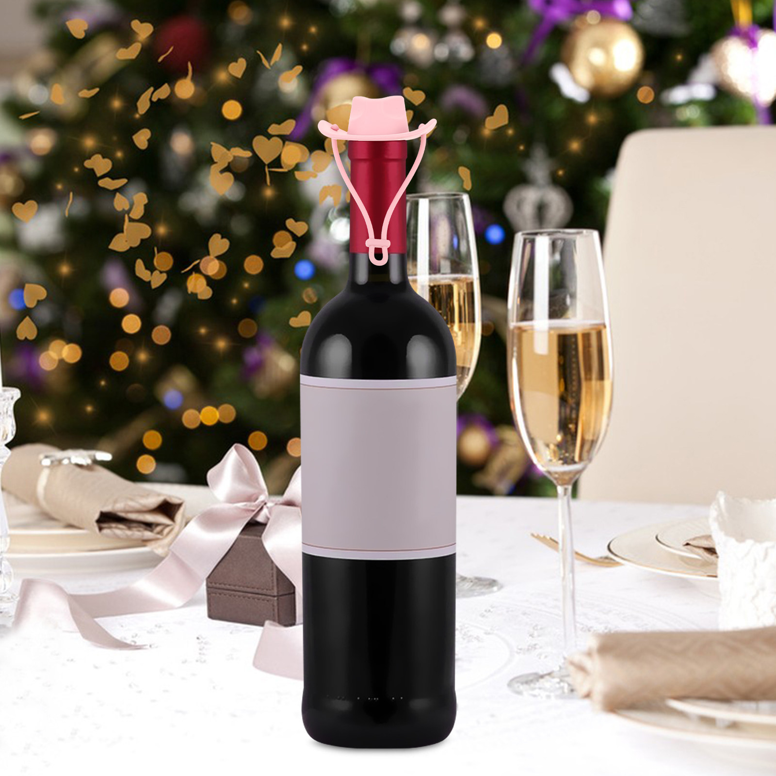 再利用可能なシリコン製カウボーイハット型ボトルストッパー、ワ - Wine Beer Hat のレビューと価格