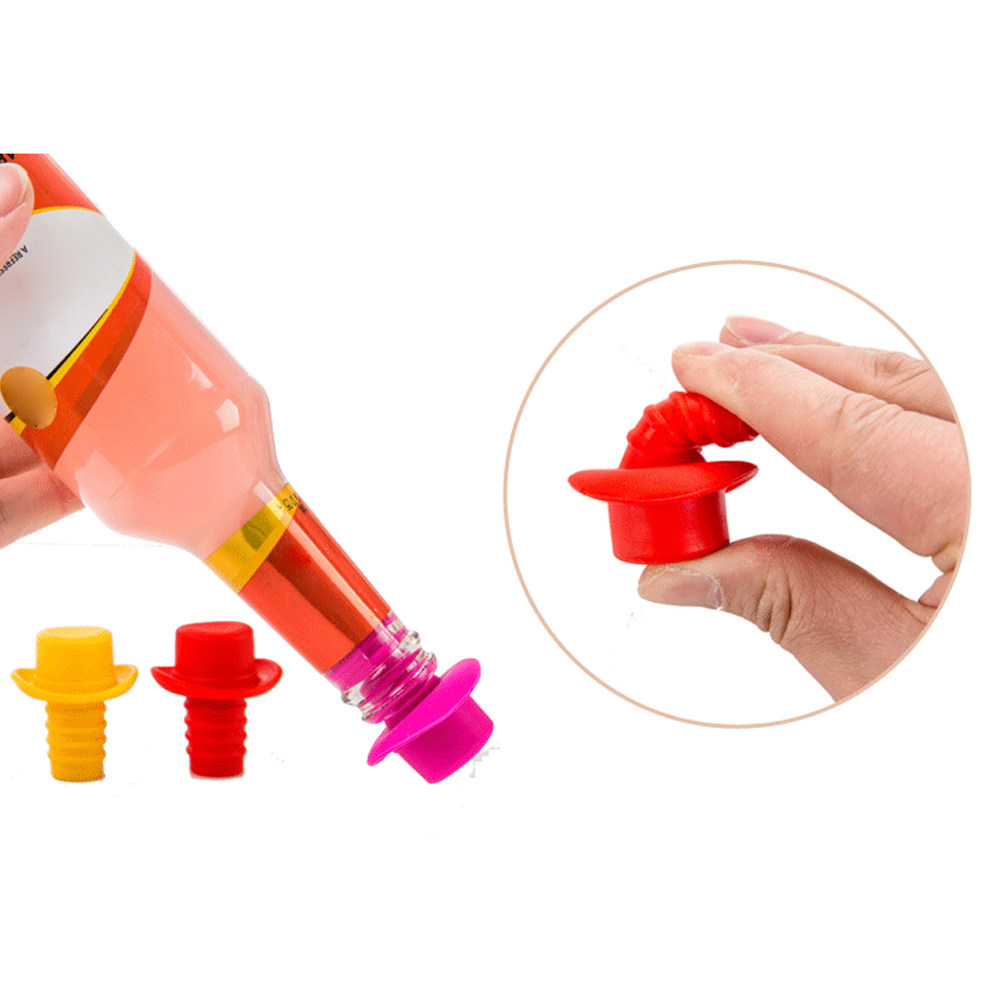 5 個の帽子型シリコンワインボトルストッパー気密シール赤ワイ - Wine Beer Hat のレビューと価格