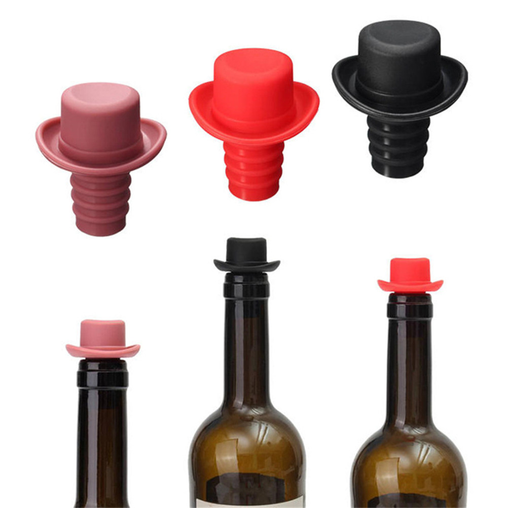 5 個の帽子型シリコンワインボトルストッパー気密シール赤ワイ - Wine Beer Hat のレビューと価格