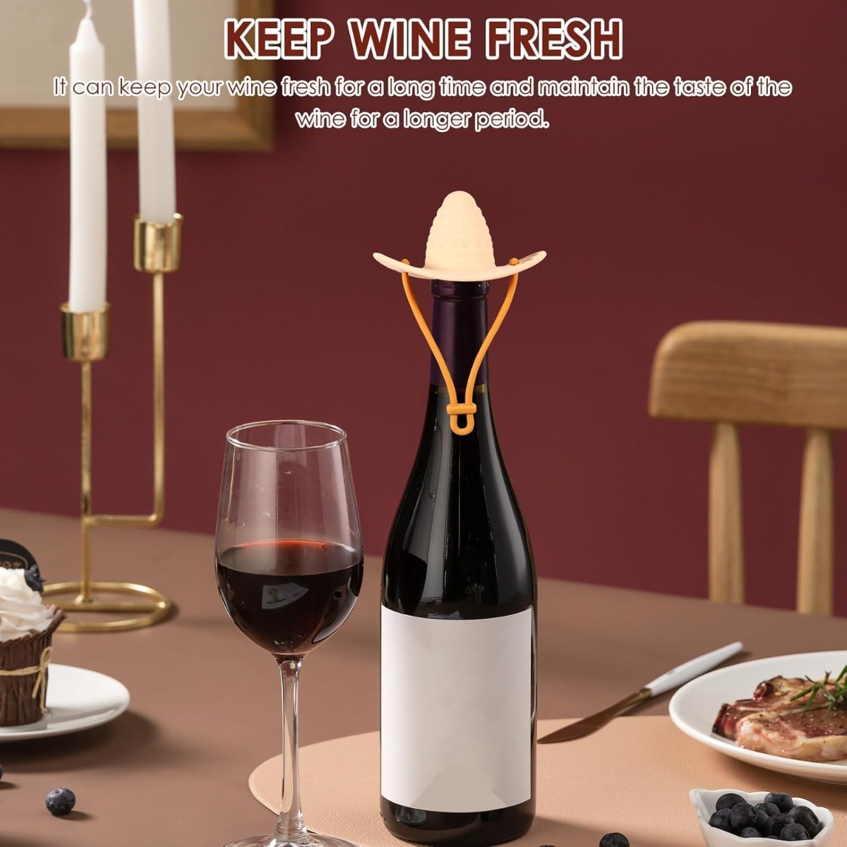 カウボーイハット型ワインボトルストッパー、再利用可能な飲料ビ - Wine Beer Hat のレビューと価格
