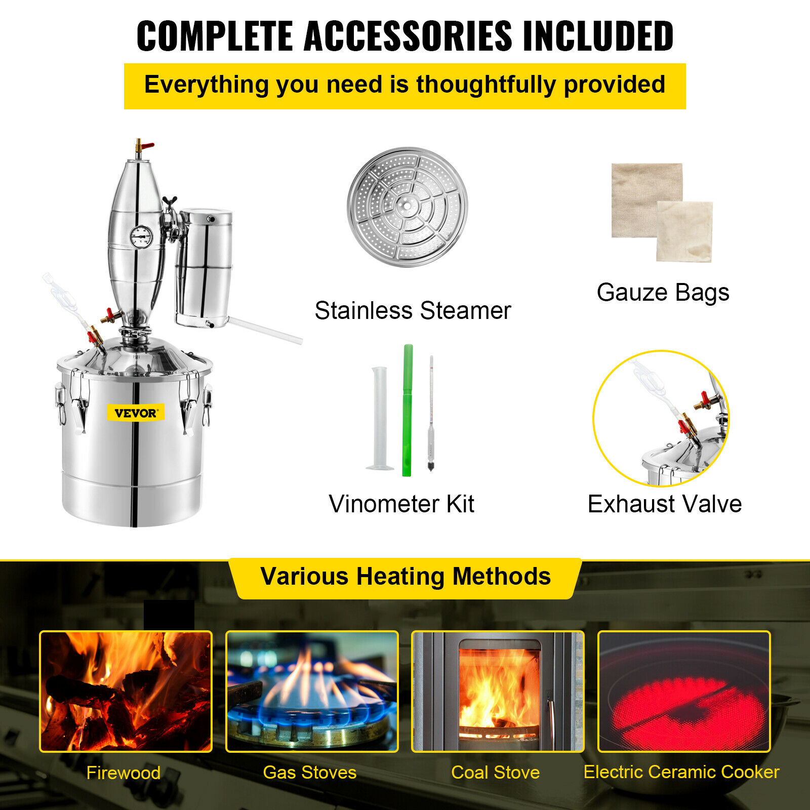 SucceBuy 20L-70L アルコール蒸留機ビール醸造 - Wine Beer Distillation のレビューと価格