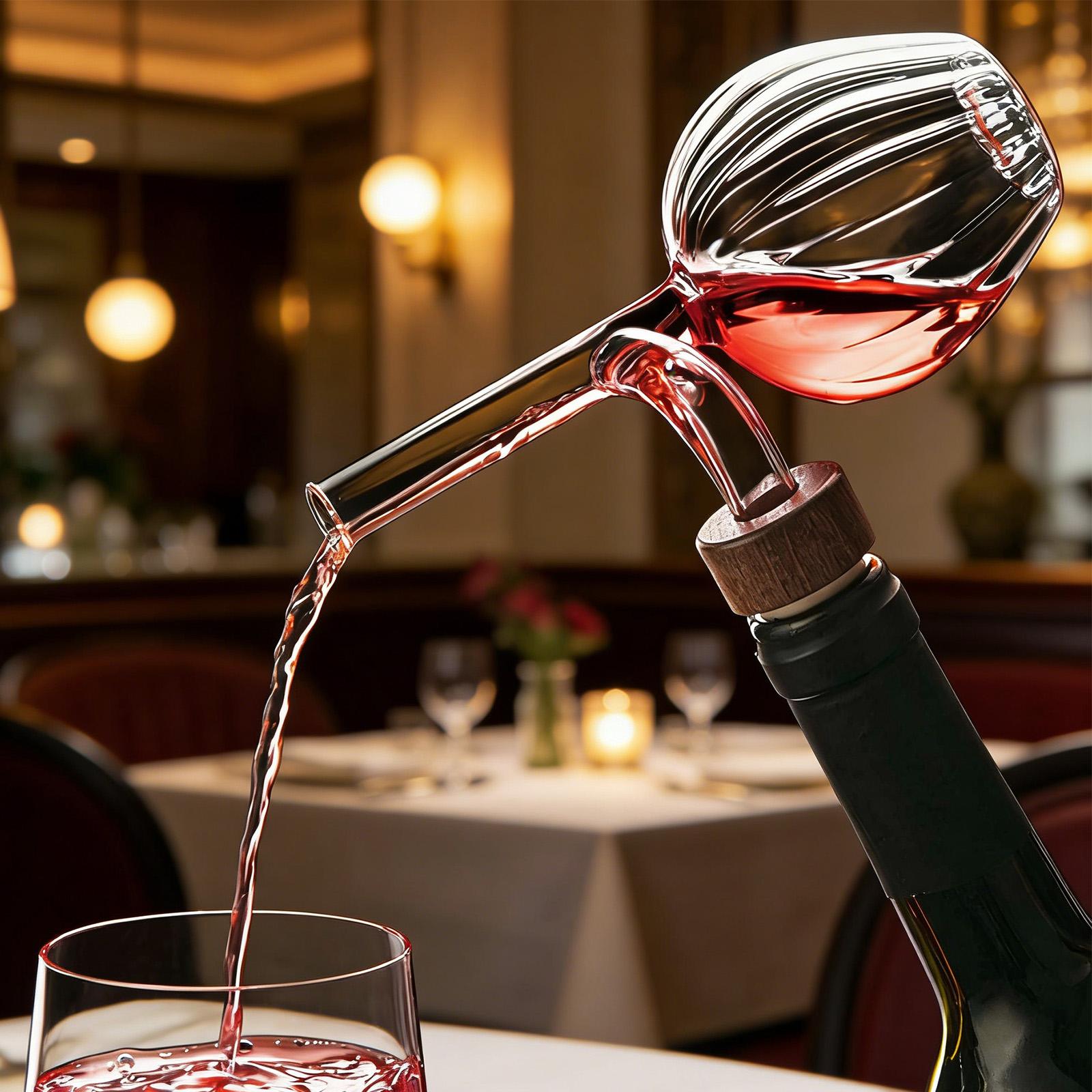 モダンな透明な赤いデカンター、クイックポアリングエアレーター - Wine Aerator Pour のレビューと価格