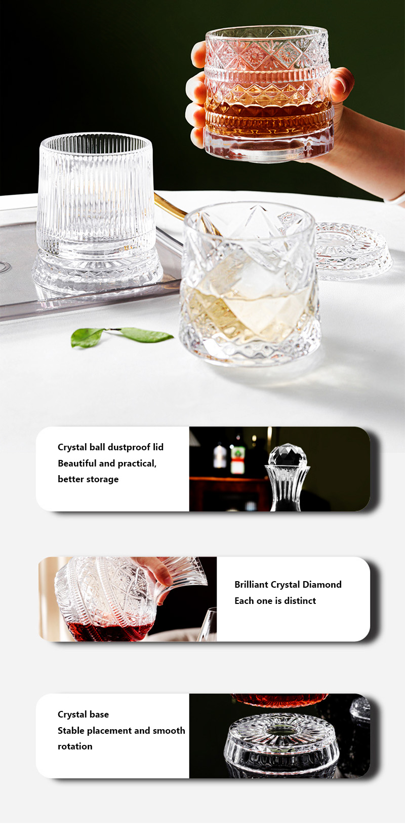 Deouny-ヨーロッパのスターダイヤモンド回転ワインデカン - Wine Beer Glass Set のレビューと価格