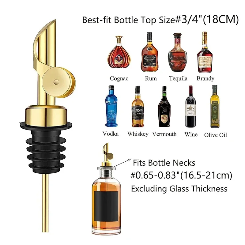 1個 ステンレス製ボトルポアラー 自動開閉式 アルコールボト - Wine Aerator Pour のレビューと価格