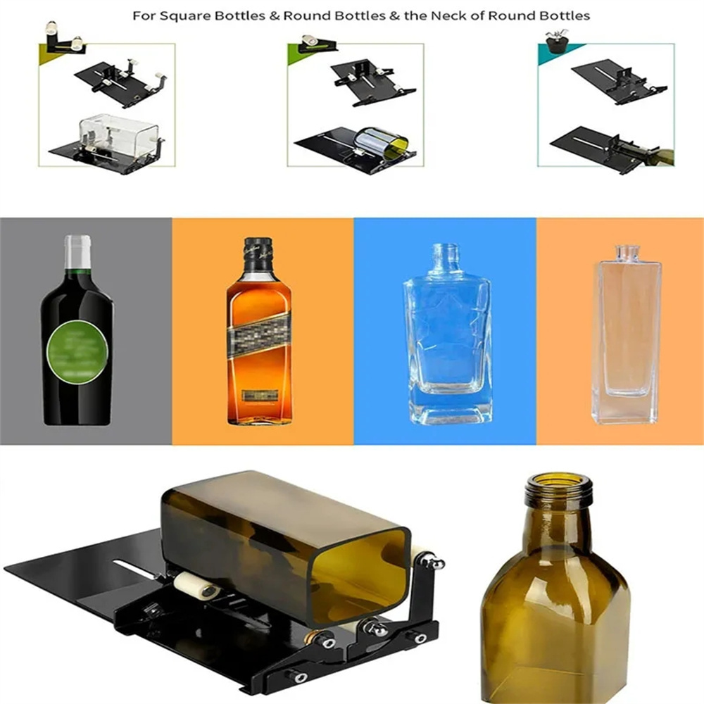 DIY ガラスボトルカッターツール正方形ラウンドワインビール - Wine Beer Glass Set のレビューと価格