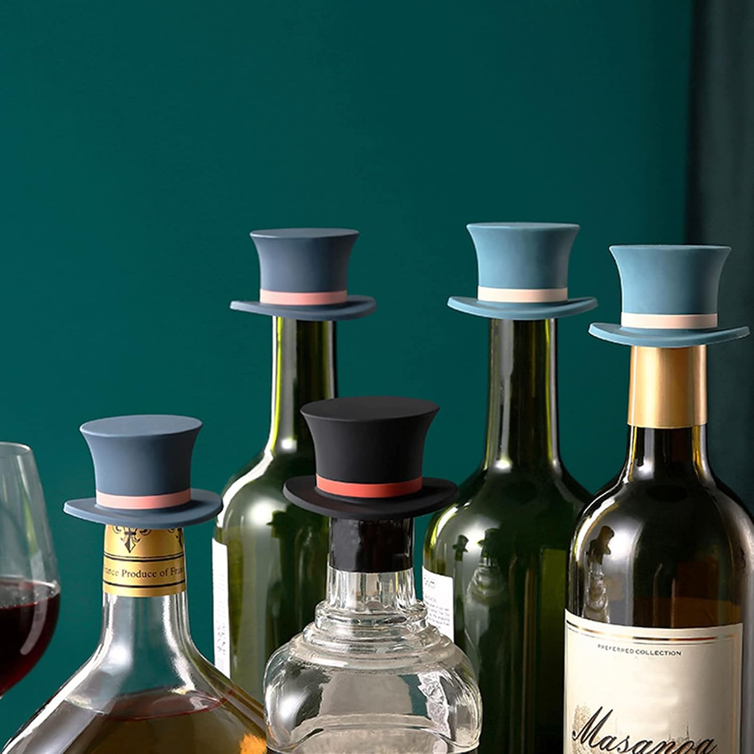 ハロウィンマジックハットシリコンボトルストッパー再利用可能な - Wine Beer Hat のレビューと価格
