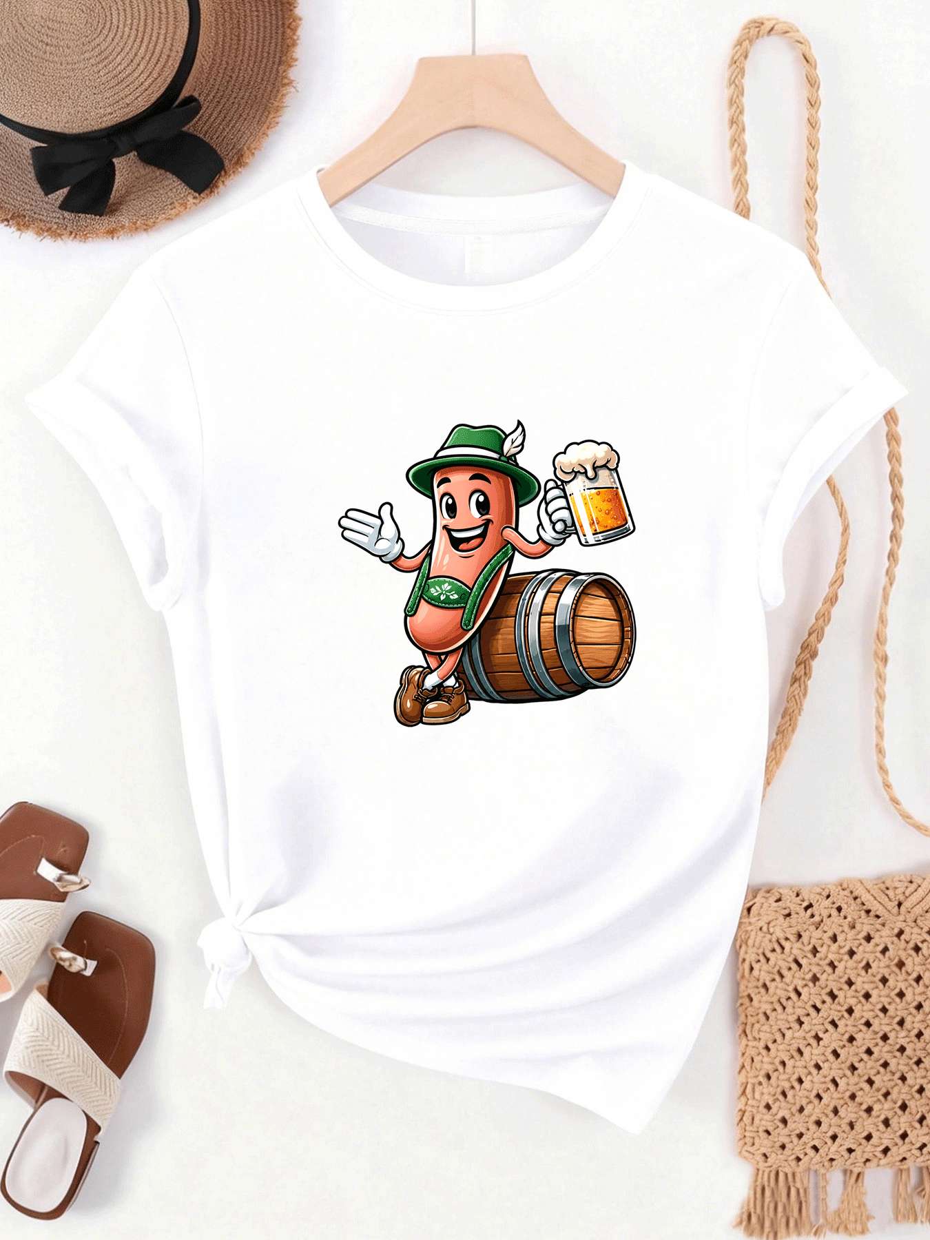 【MYJ062655】ビール祭り レディース Tシャツ ワイ - Beer And Wine Festival のレビューと価格