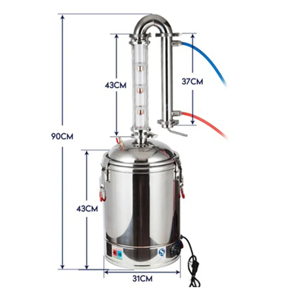 ワインビール蒸留発酵ポットウイスキー蒸留器22L電気蒸留器ア - Wine Beer Distillation のレビューと価格