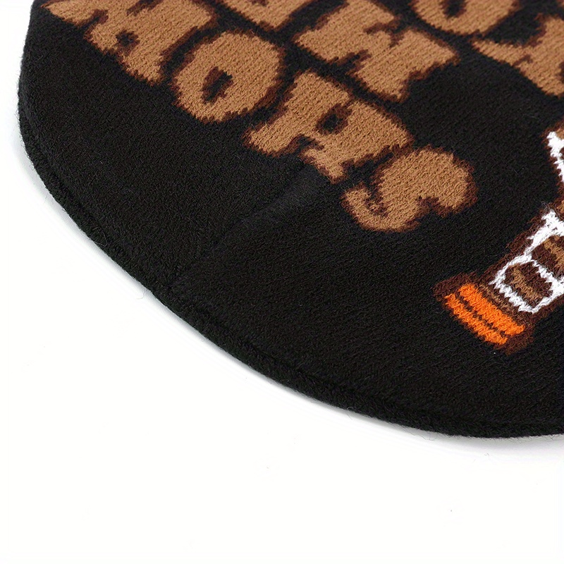 男性ワインボトルヒョウグラフィックビーニーブロックビールフェ - Wine Beer Hat のレビューと価格