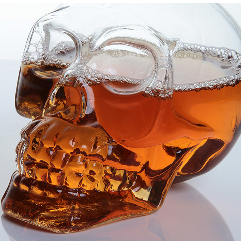 クリエイティブスカルヘッドデカンタクリスタルボトルウォッカワ - Wine Beer Glass Set のレビューと価格
