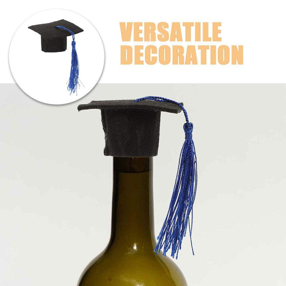 24個入りミニ卒業帽子タッセル付きフェルトカップケーキトッパ - Wine Beer Hat のレビューと価格