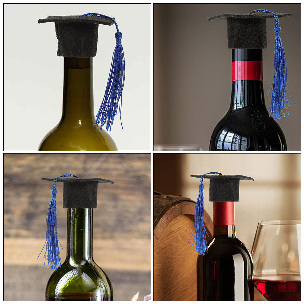 24個入りミニ卒業帽子タッセル付きフェルトカップケーキトッパ - Wine Beer Hat のレビューと価格