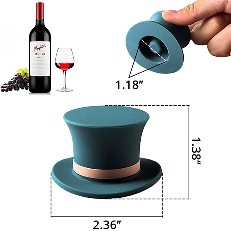クリエイティブ帽子形状シリコーンワインボトルストッパーリーク - Wine Beer Hat のレビューと価格